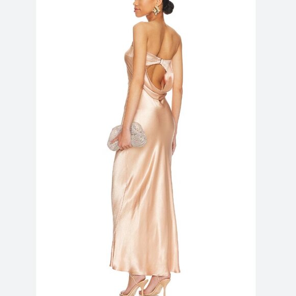 Bec + Bridge Moondance Strapless Midi Dress in Rose Gold size small/AUS 8 - Picture 2 of 2